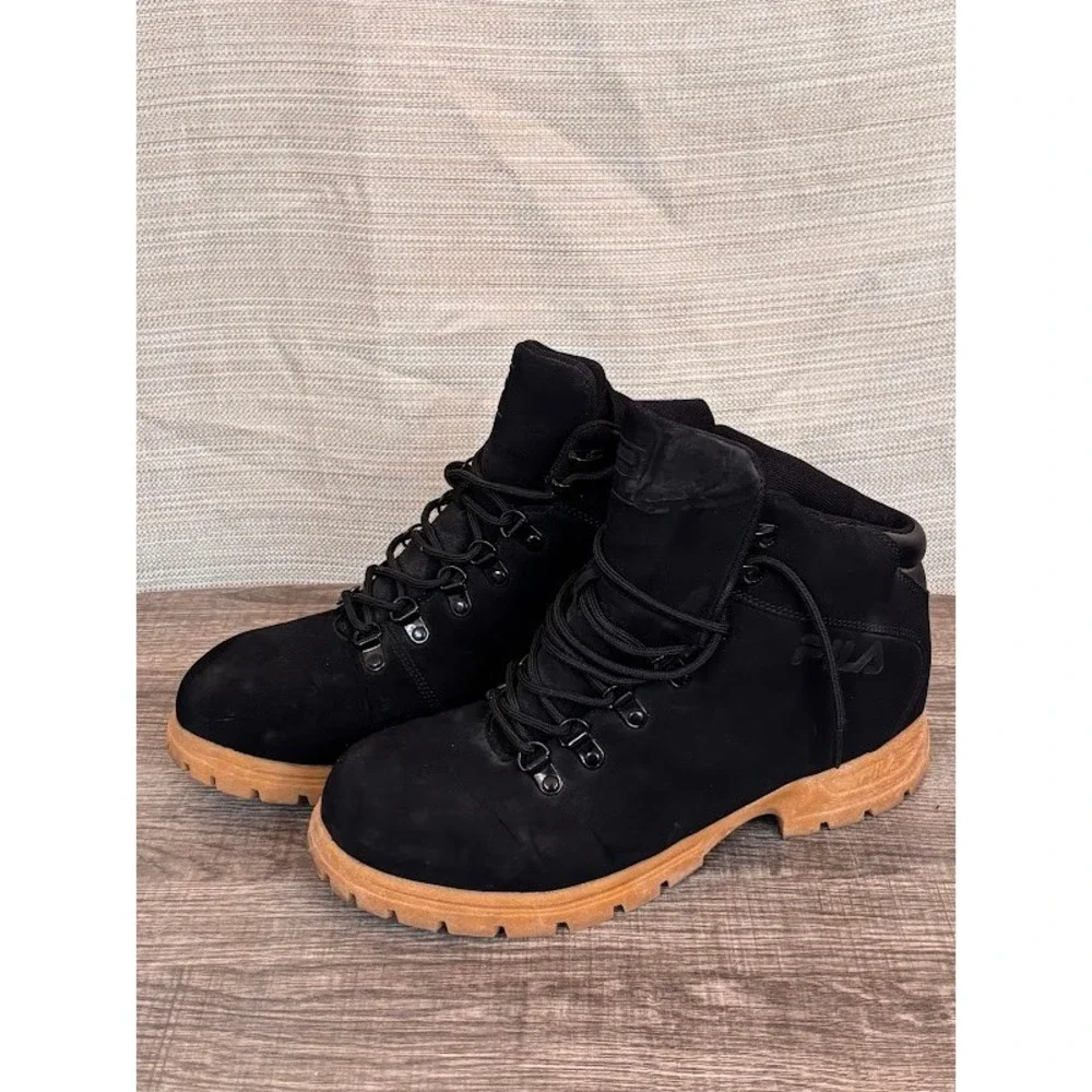 Fila Edgewater 12 Mens‎ Boots Black Gum Lug Sole 1HM00037-976 Size 10.5